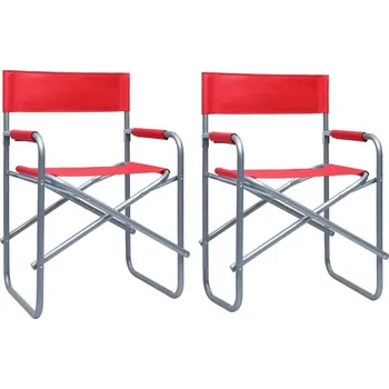 vidaXL Režisérské židle 2 ks ocel [47921] Barva: Červená