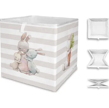 Úložný box Butter Kings hugging bunnies, 32 × 32 cm
