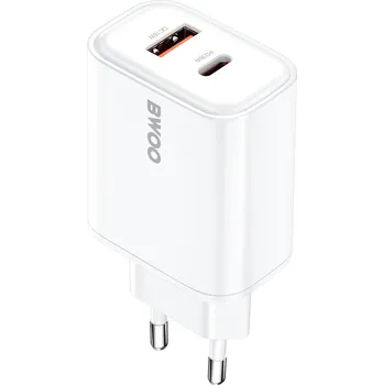 BWOO CDA207 PD 36W nabíječka do zásuvky 1x USB-A + USB-C port bílá