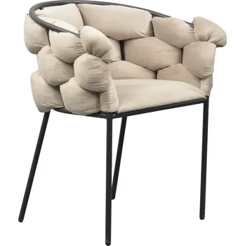 Jídelní židle Jídelní křeslo ART - Velvet látka, šedohnědá / černá