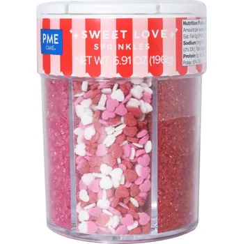 Jedlá dekorace na dort PME Valentýnské zdobení 6v1 láska 196 g