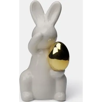 Velikonoční dekorace Sinsay - Keramický velikonoční zajíček s vajíčkem - bílá - 279JG-00X - 279JG-00X-ONE