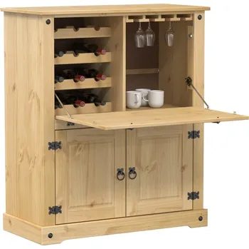 Stojan na víno vidaXL Skříňka na víno Corona 97 x 45 x 114 cm masivní borové dřevo [4002789] Barva: Medový vosk