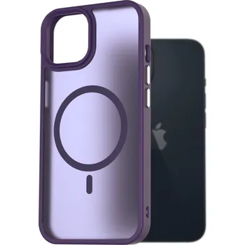 Pouzdro na mobilní telefon AlzaGuard Matte Case Compatible with Magsafe pro iPhone 13 tmavě fialový