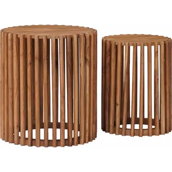 Konferenční stolek Sada odkládacích stolků s úložištěm Hnědá 40 x 40 x 45 cm