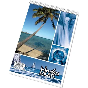 Zápisník Papírny Brno Poznámkový blok A4 horní spirála 50 listů, čistý