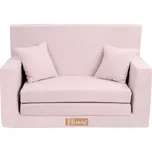 Flumi Dětská rozkládací pohovka štruksová pudrově růžová