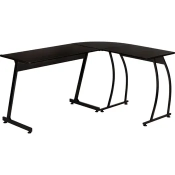 Psací stůl ModernHome PJJCT0136 Rohový psací, počítačový stůl, 148 × 48 × 73,5 cm, černý