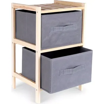 Komoda Koupelnový regál Lotus 46 cm bambus/šedý