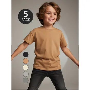 Chlapecké tričko Sinsay - Bavlněné tričko 5 pack - krémová - 465HB-01X - 465HB-01X-104