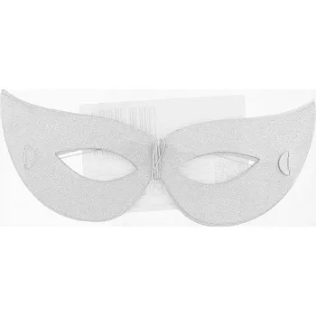 Karnevalová maska Škraboška papírová 4ks třpytivá, stříbrná