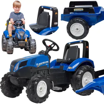 Dětské šlapadlo Šlapací traktor NEW HOLLAND s přívěsem pro děti od 3 let