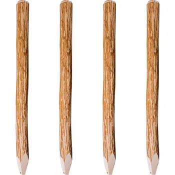 Plotový sloupek vidaXL Špičaté plotové sloupky 4 ks lískové dřevo 120 cm [43145] Barva: Hnědá