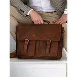 Pánská kožená aktovka Greenwood Conor - tmavě hnědá