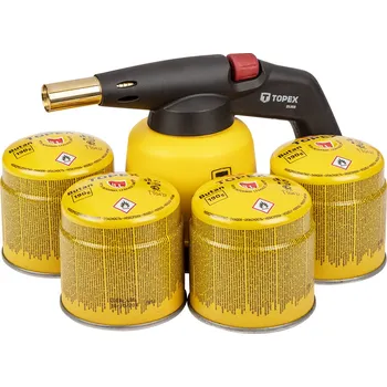 Plynová kartuše Topex 44E154 plynový hořák + plynové kartuše 4x 190 g
