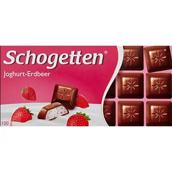 Čokoláda Schogetten Mléčná čokoláda s jahodovou náplní 100g