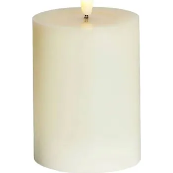 Svíčka SIRIUS LED svíčka na baterie vosková Sille Ivory, Ø 7,5 × 10 cm, bílá, 2× AA