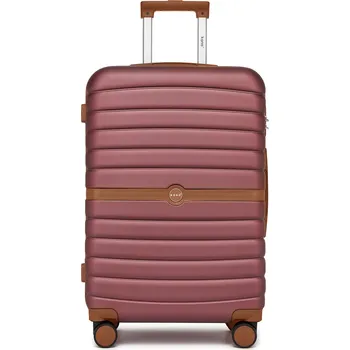 Cestovní kufr ABS+PC s pruhovaným vzorem Kono - 62 L - burgundy