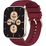 Madvell Venezia pudrová zlatá se silikonovým řemínkem Bordó