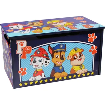 Úložný box Arditex Dřevěná truhla TLAPKOVÁ PATROLA modrá 55.5x29.5x30 cm