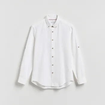 Pánská košile Reserved - Strukturální košile regular fit - bílá - 344HF-00X - 344HF-00X-XXL