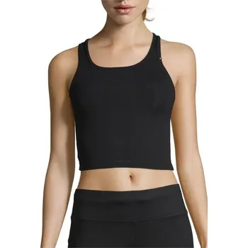 Pánské tričko CASALL Dámské tréninkové tílko Crop Rib Racerback ČERNÁ