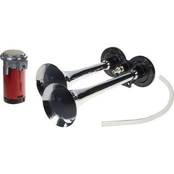 Auto elektroinstalace 2-tónová fanfára 295mm, chromová, 24V s kompresorem SN-025/24V