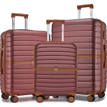 3dílná sada cestovních kufrů ABS + PC Kono - 36/62/94 L - burgundy