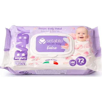Vlhčený ubrousek SETABLU BABY Ubrousky vlhčené TALCO 72ks s klipem