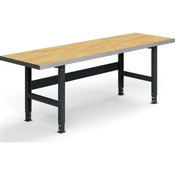 Dílenský stůl Dílenský stůl TRUST, 2500x760mm, 600 kg, povrch z dubového dřeva