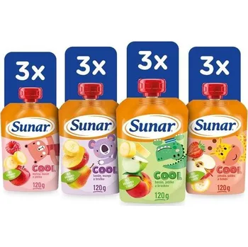 Dětská výživa Sunar Cool ovocná kapsička mix příchutí III 12× 120 g