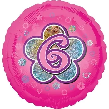 Balónek Amscan / Riethmüller Balonek fóliový číslo 6 růžový, 43 cm