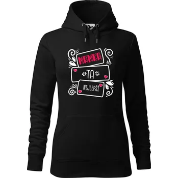 Dámská mikina DOBRÝ TRIKO Dámská mikina s potiskem Nejlepší mamka Velikost dámské mikiny: S, Barva: Černá