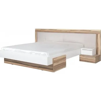 Postel Manželská postel Reno 160x200cm - ořech baltimore/bílý lux