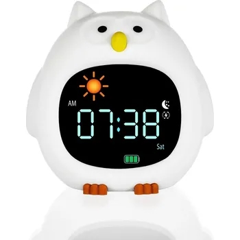 Budík Zopa Budík s nočním světlem a hudbou Owl