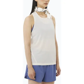 Dámské oblečení Dámské běžecké tričko Salomon Shakeout Core Tank whisper white