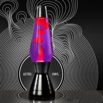 Lampa pro světelnou terapii Mathmos Astro Vinyl, originální lávová lampa s fialovou tekutinou a červenou lávou, 43cm