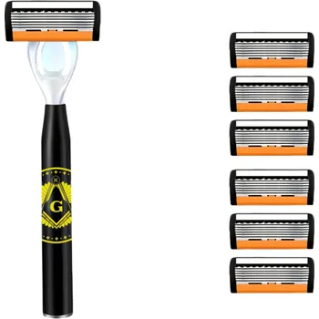 Břitva na holení Žiletka na holení 14,2 x 4,6 cm Hlavice se šesti čepelemi 6 náhradních výměnných hlavic Manuální holicí strojek pro muže i ženy