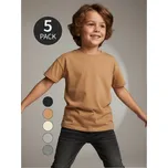 Sinsay - Bavlněné tričko 5 pack - krémová - 465HB-01X - 465HB-01X-110