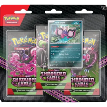 Společenská hra Pokémon Shrouded Fable: Pecharunt 3-Pack Blister