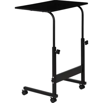 Psací stůl ModernHome PJJCT0135 Stůl na notebook s kolečky, výškově nastavitelný, černý