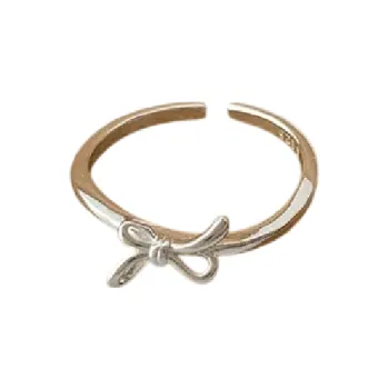 Prsten Nastavitelná velikost Univerzální otevřený dámský prstýnek s mašličkou Tenký hladký minimalistický prsten Elegantní šperk pro ženy