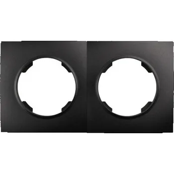 vypínač Elhard Hranatý dvojrámeček Rondo, černý