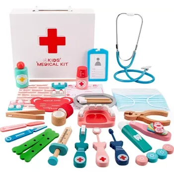 Dřevěná hračka dřevěná sada malý doktor