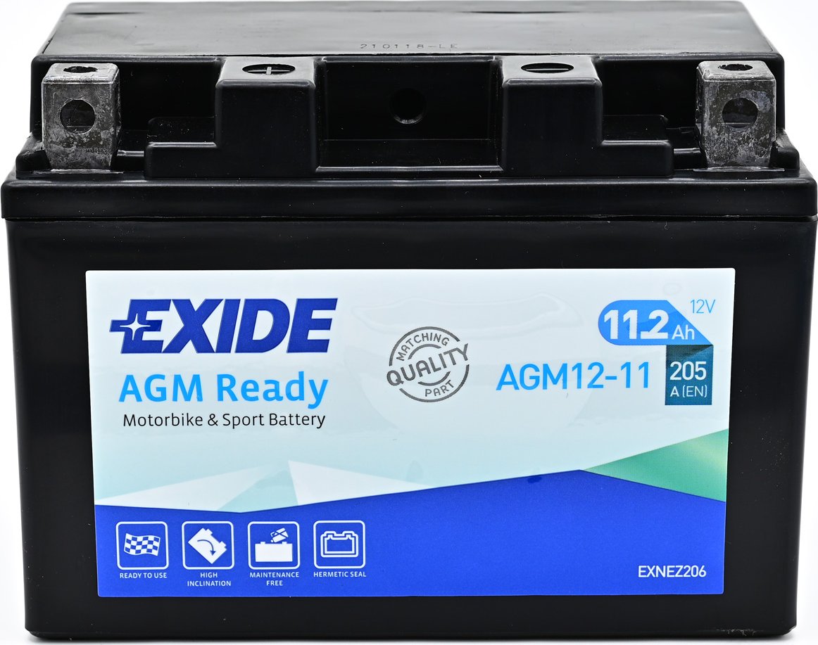 Motobaterie Exide AGM Ready 12V, 11 Ah, AGM12-11 (YTZ14S-BS)