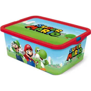 Úložný box Storline Plastový úložný box s víkem SUPER MARIO 13 L