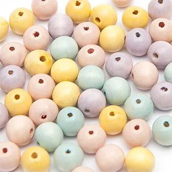 Dětské navlékací korálky Dřevěné korálky mix pastel / 8mm