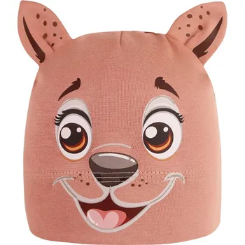 Čepice Dětská bavlněná čepice Zoo - zvířátka - vzor 12 - pudrová - pejsek 50 - 52