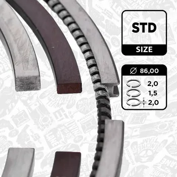 Píst motoru Sada pístních kroužků ET ENGINETEAM R1011800