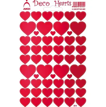 Dětské zboží Holograf. samolepky Srdíčka-Deco Hearts-červená 411-R